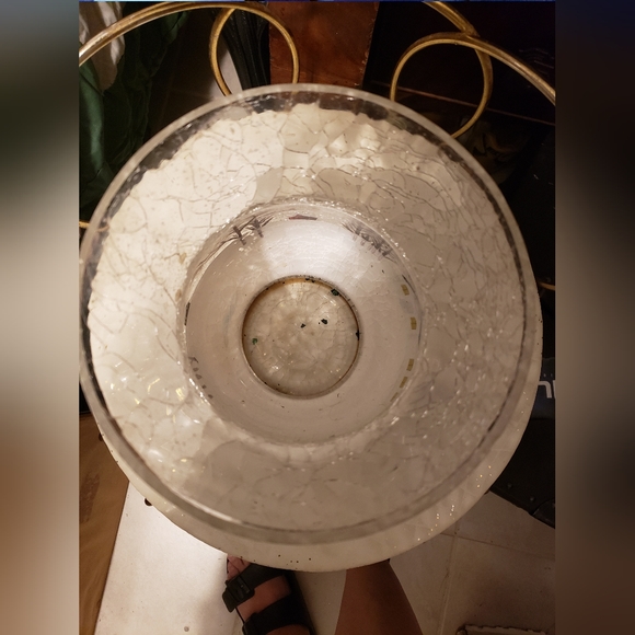 Painted Crushed Glass Christmas Candle Holder or Vase - Picture 7 of 11